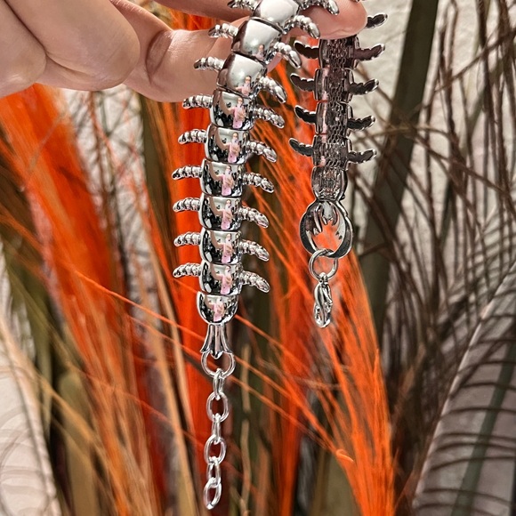 Unsex silver centipede bracelet,Large centipede bracelet,Centipede choke… - Picture 6 of 6